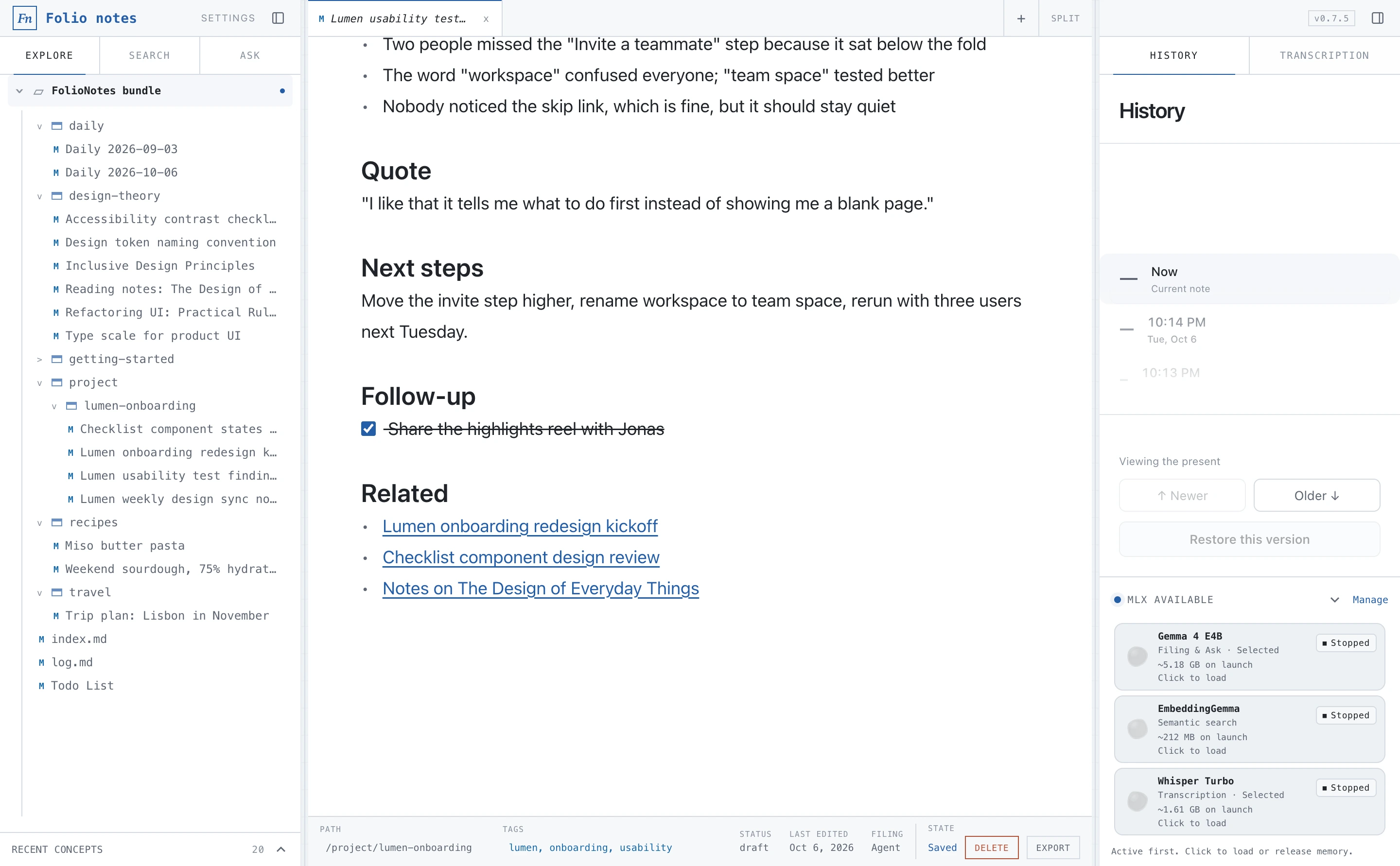 FolioNotes: Links